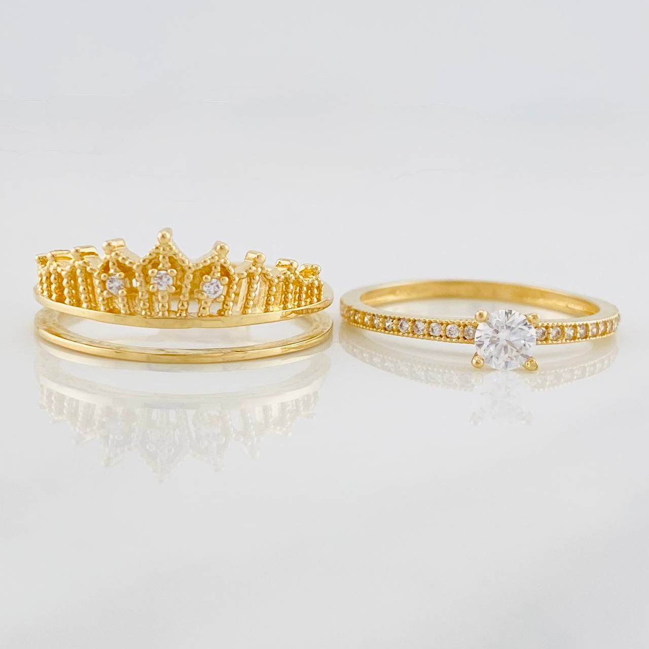 Anillo Solitario Corona 4.5g / T7 1/4 Oro Amarillo 18K