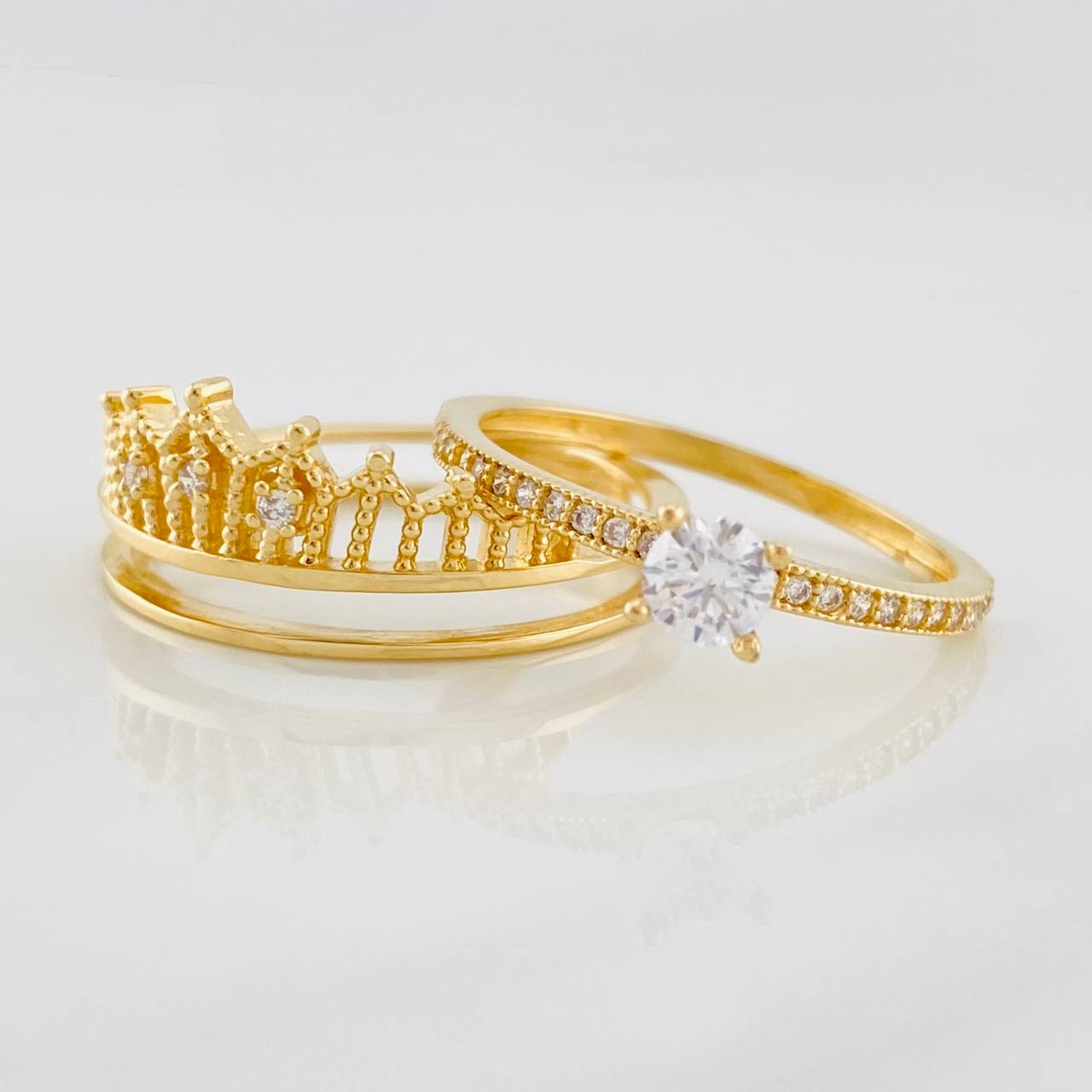 Anillo Solitario Corona 4.5g / T7 1/4 Oro Amarillo 18K