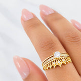 Anillo Solitario Corona 4.5g / T7 1/4 Oro Amarillo 18K