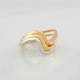 Anillo Trio Holas 6.95g / T6 Tres Oros 18K