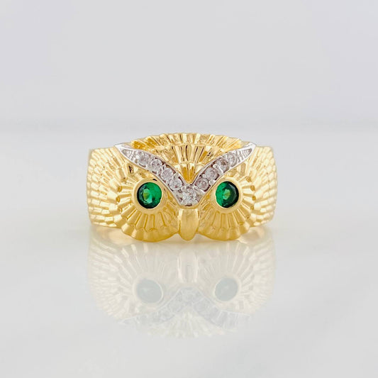 Anillo Buho 4.7g / T10 1/4 Dos Oros Amarillo Blanco 18K