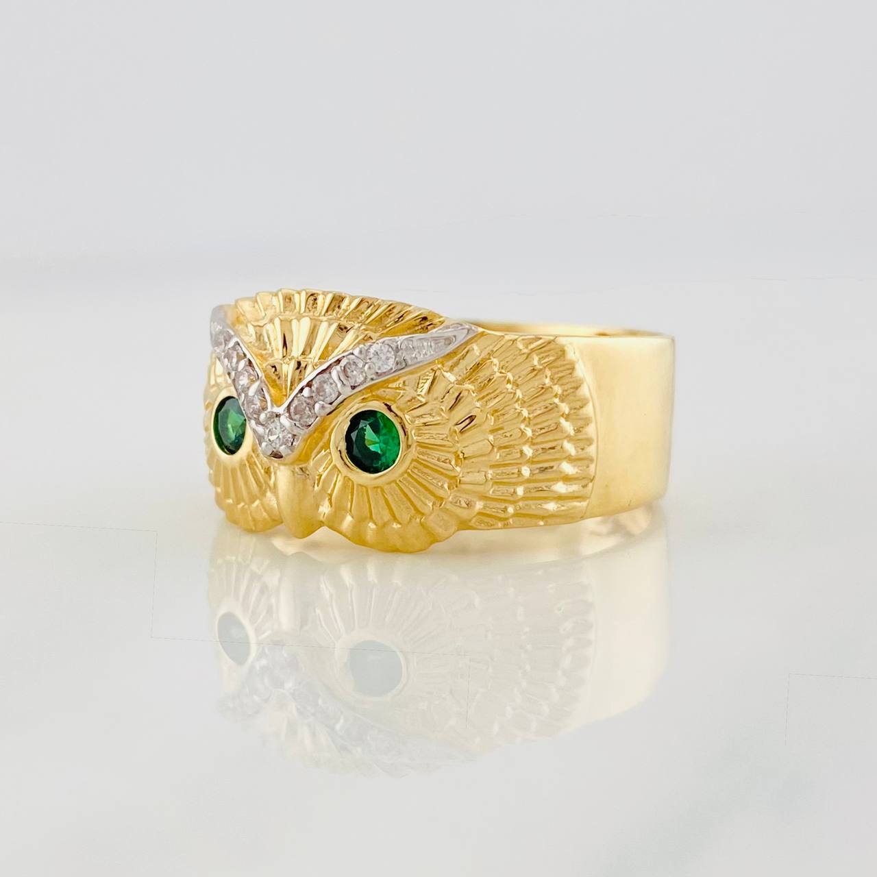 Anillo Buho 4.85g / T11 Dos Oros Amarillo Blanco 18K