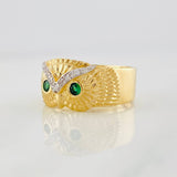 Anillo Buho 4.85g / T11 Dos Oros Amarillo Blanco 18K