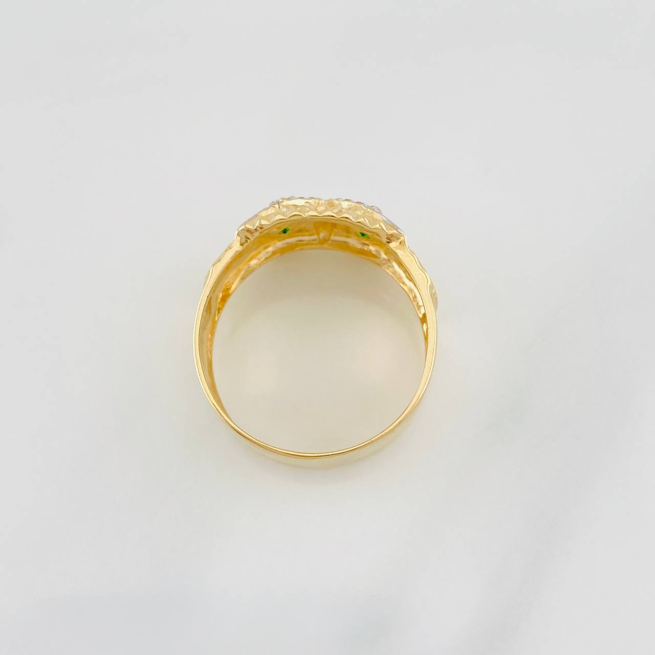 Anillo Buho 4.85g / T11 Dos Oros Amarillo Blanco 18K