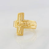 Anillo Cruz Cristo 6.70g / T9 1/2 Oro Amarillo 18K
