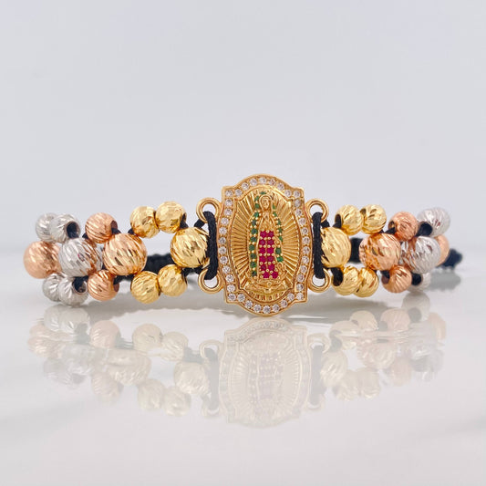 Woven Bracelet Virgin Guadalupe Three Golds 18K