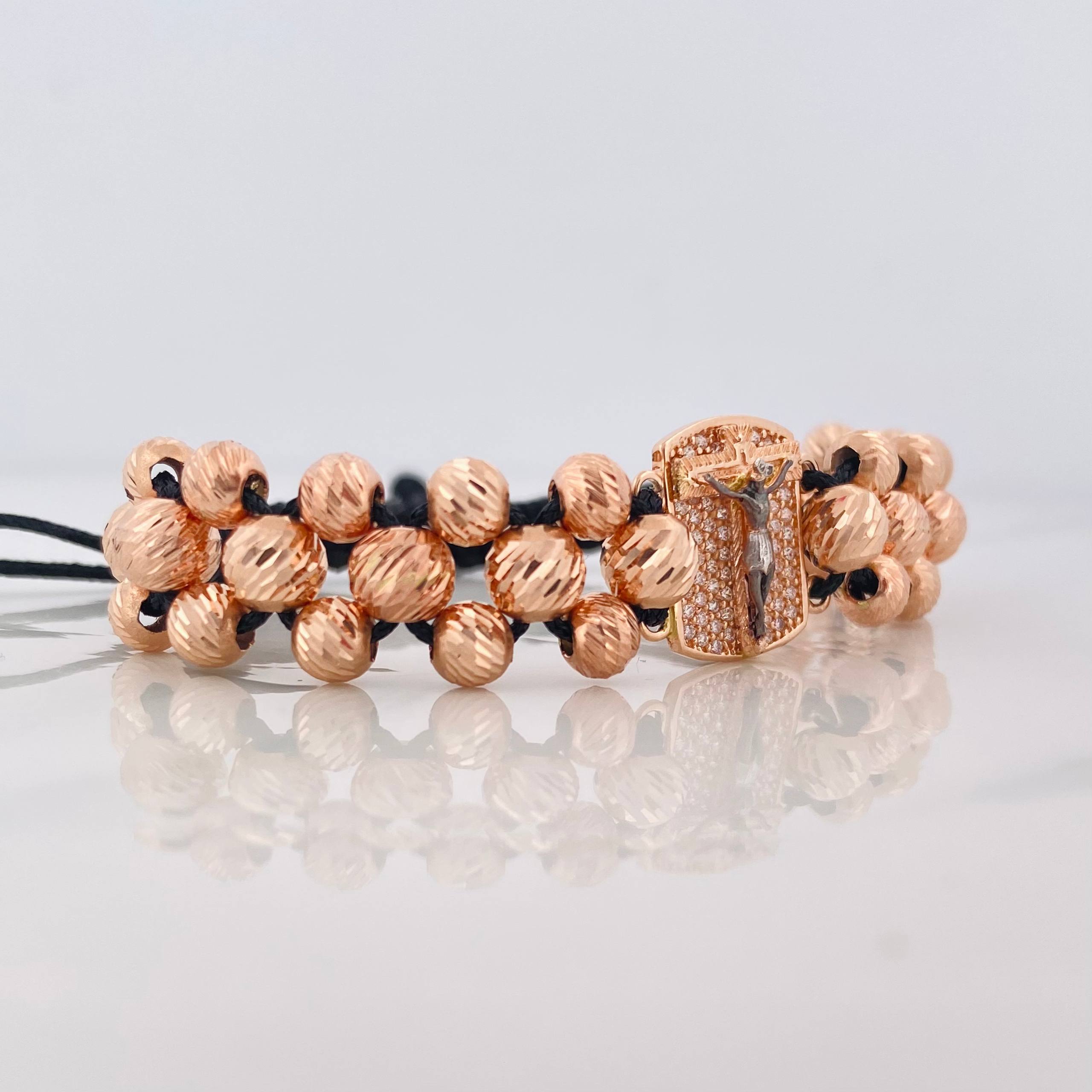 Woven Bracelet Miraculous Christ of Buga Three Golds 18K