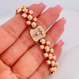 Woven Bracelet Miraculous Christ of Buga Three Golds 18K