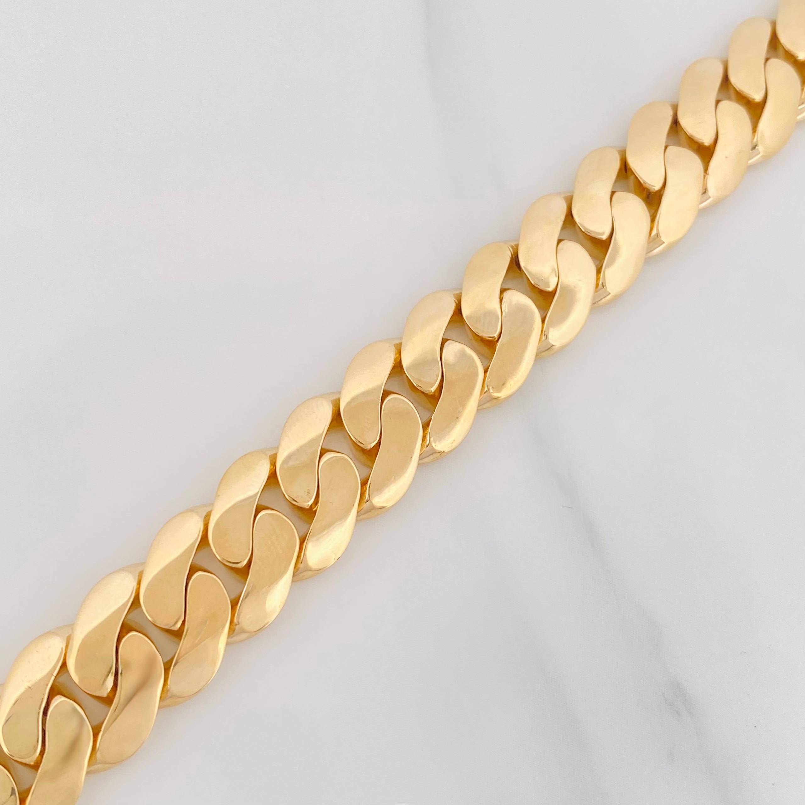 Pulso Cubano 129.35g / 9 3/4 in / 13.9mm Oro Amarillo 18K