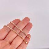 Ice Bracelet 4.6g / 8 in / 2.4mm Two Golds White Rose 18K