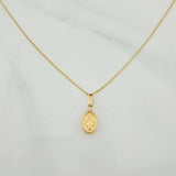 Set Cadena y Dije Veneciana + Virgen Milagrosa 1.35gr / 19 3/4 in / 0.55mm Oro Amarillo 18K &