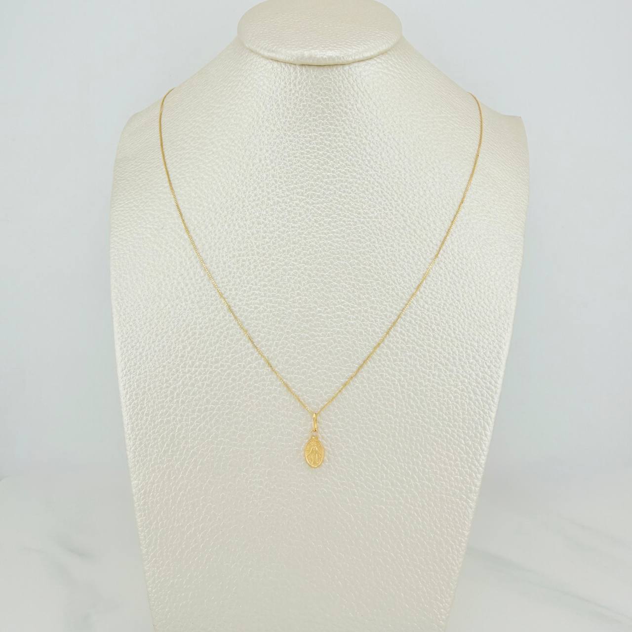 Set Cadena y Dije Veneciana + Virgen Milagrosa 1.35gr / 19 3/4 in / 0.55mm Oro Amarillo 18K &