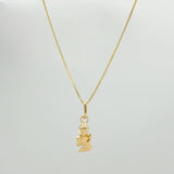 Set Cadena y Dije Veneciana + Angel De La Guarda 1.2gr / 15 3/4 in / 0.53mm Oro Amarillo 18K &