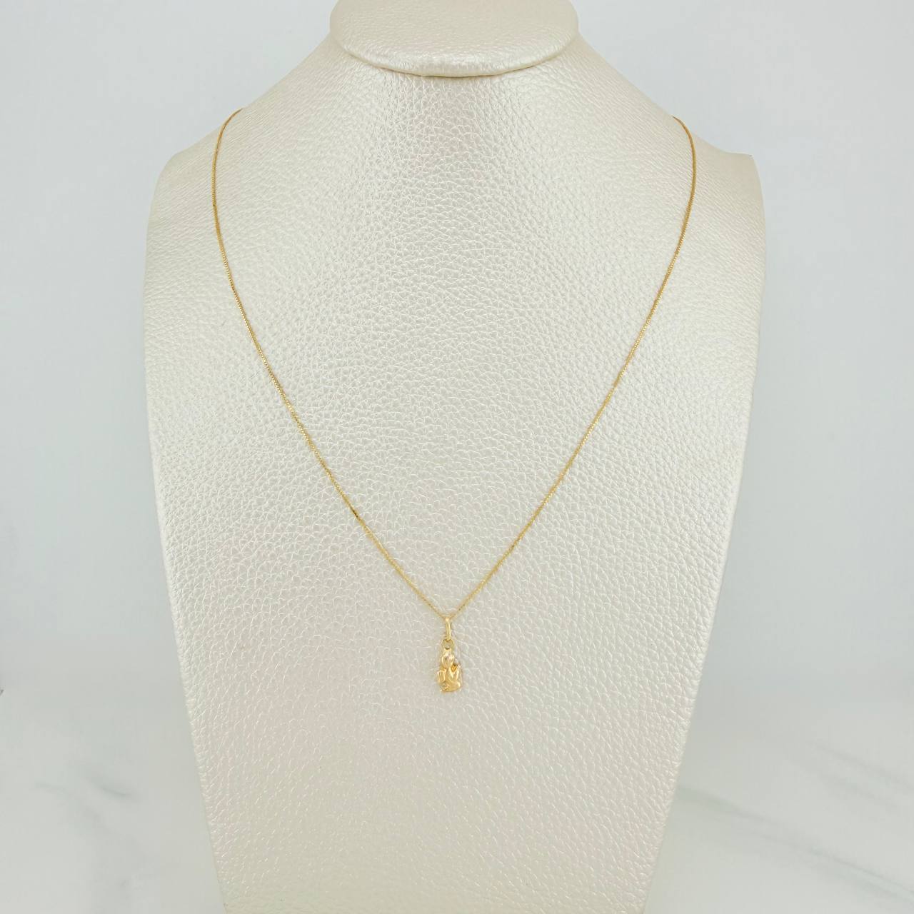 Set Cadena y Dije Veneciana + Angel De La Guarda 1.2gr / 15 3/4 in / 0.53mm Oro Amarillo 18K &