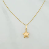 Set Cadena y Dije Veneciana + Estrella 1.2gr / 15 3/4 in / 0.55mm Oro Amarillo 18K &