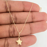 Set Cadena y Dije Veneciana + Estrella 1.2gr / 15 3/4 in / 0.55mm Oro Amarillo 18K &