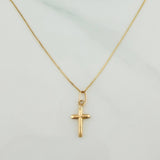 Set Cadena y Dije Veneciana + Cruz 1.15gr / 15 3/4 in / 0.53mm Oro Amarillo 18K &