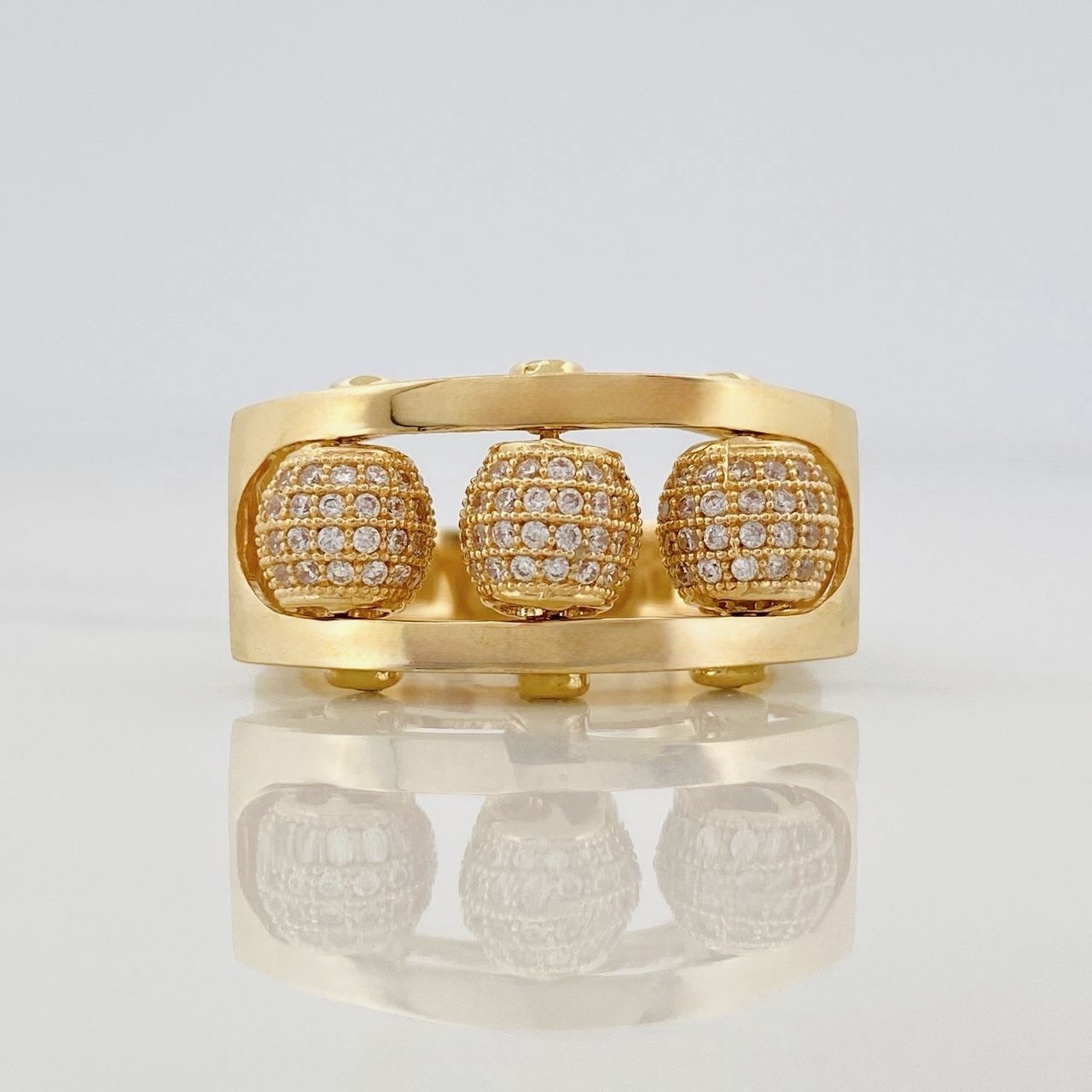 Fire Beads Ring 8.75g / T9 3/4 Yellow Gold 18K