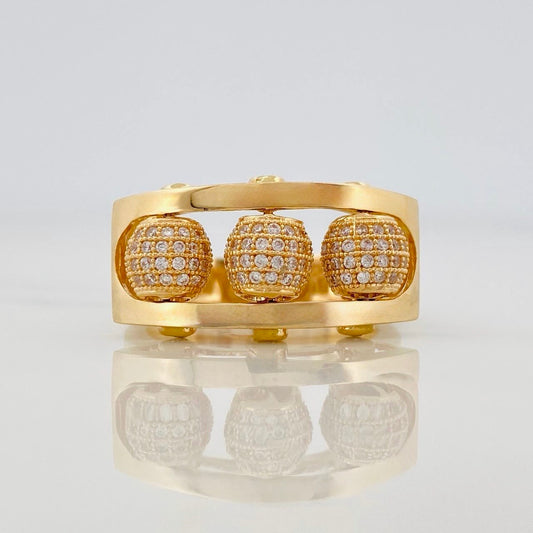 Fire Beads Ring 8.75g / T9 3/4 Yellow Gold 18K