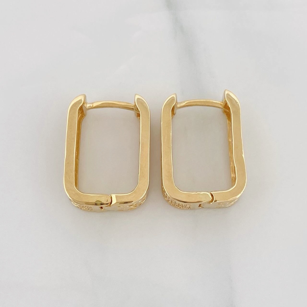 Candongas Cuadradas 7.3g / 3/4 in Oro Amarillo 18K