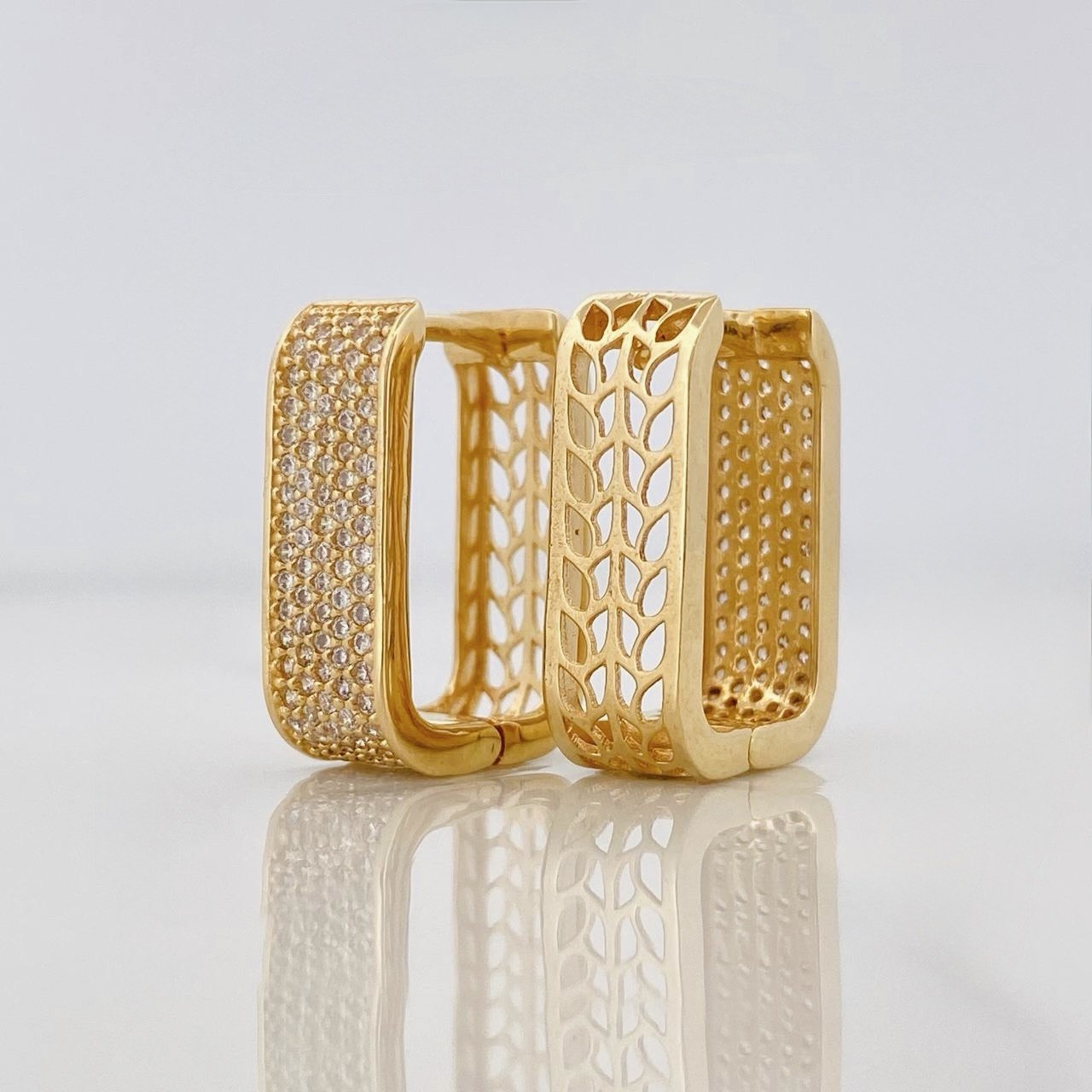 Candongas Cuadradas 7.3g / 3/4 in Oro Amarillo 18K