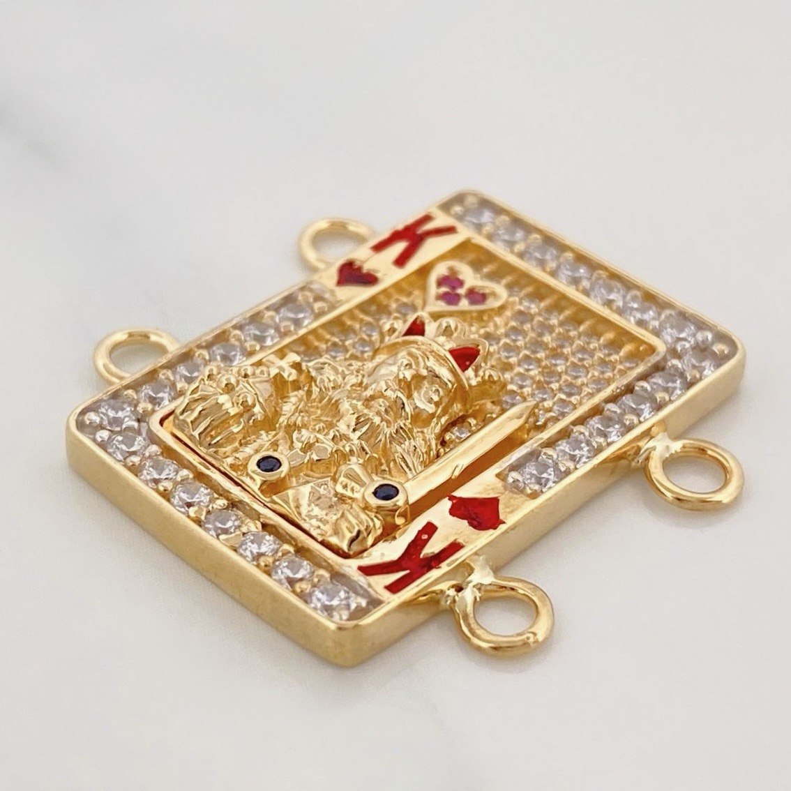 Herraje Rey de Corazones 7.8g / 1 in Dos Oros Amarillo Blanco 18K