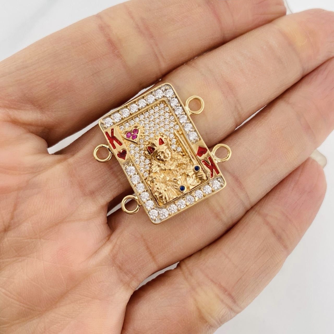 Herraje Rey de Corazones 7.8g / 1 in Dos Oros Amarillo Blanco 18K