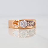 Anillo Corazon 3.75g / T7 1/2 Dos Oros Blanco Rosa 18K