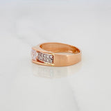 Anillo Corazon 3.75g / T7 1/2 Dos Oros Blanco Rosa 18K