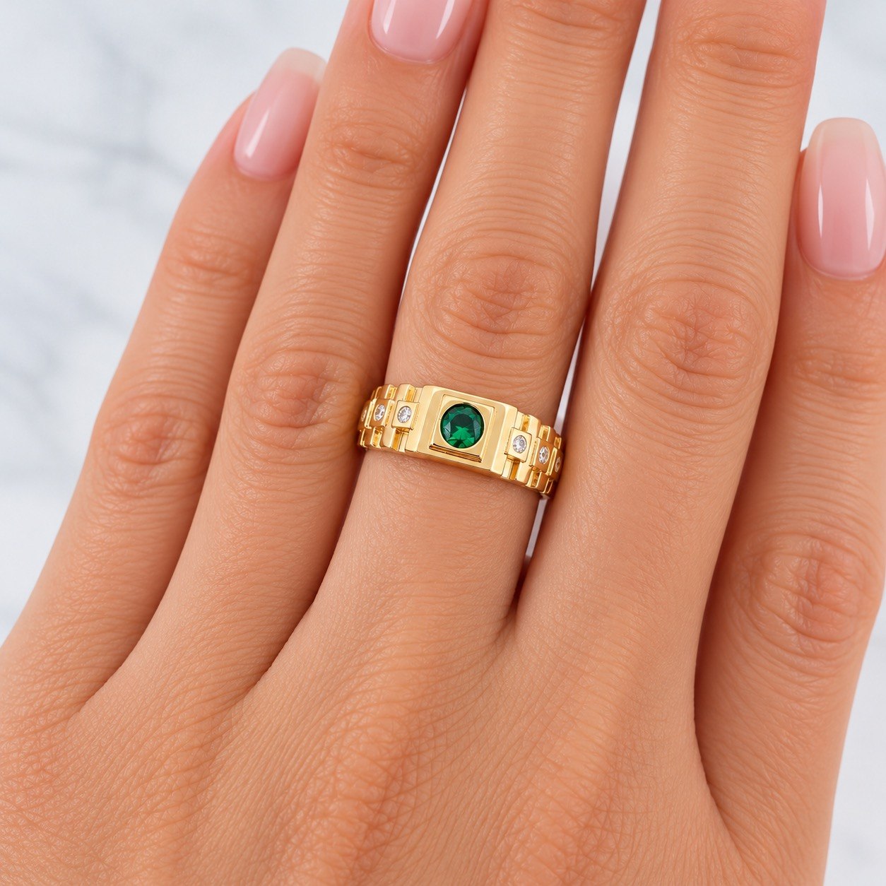 Anillo Halo Circulos 3.95g / T9 1/4 Oro Amarillo 18K