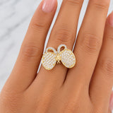 Butterfly Ring 4.5g / T7 Two Yellow White Golds 18K