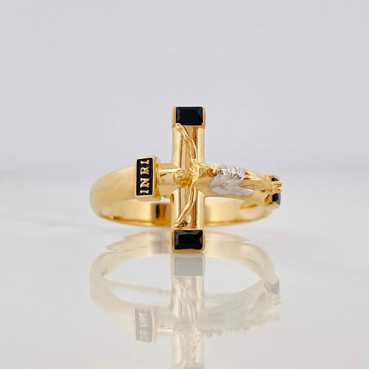 Christ Cross Ring 3.7g / T10 1/4 Two Golds Yellow White 18K