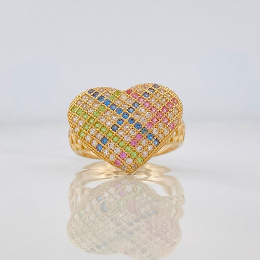 Anillo Corazon 3.5g / T5 3/4 Oro Amarillo 18K