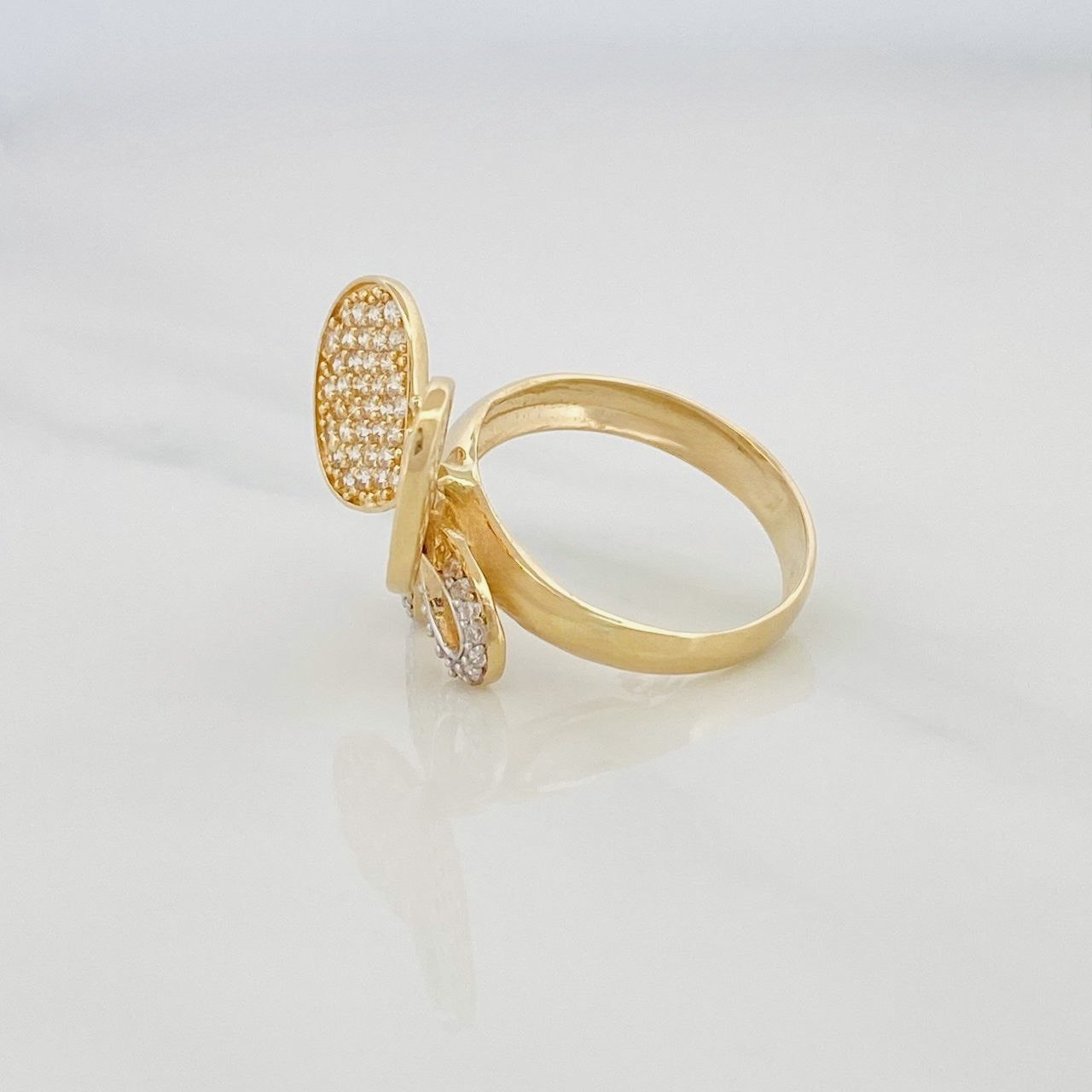 Butterfly Ring 4.5g / T7 Two Yellow White Golds 18K