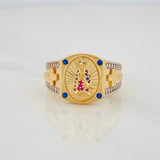 Anillo Virgen de Guadalupe 6.15g / T9 1/2 Dos Oros Amarillo Blanco 18K