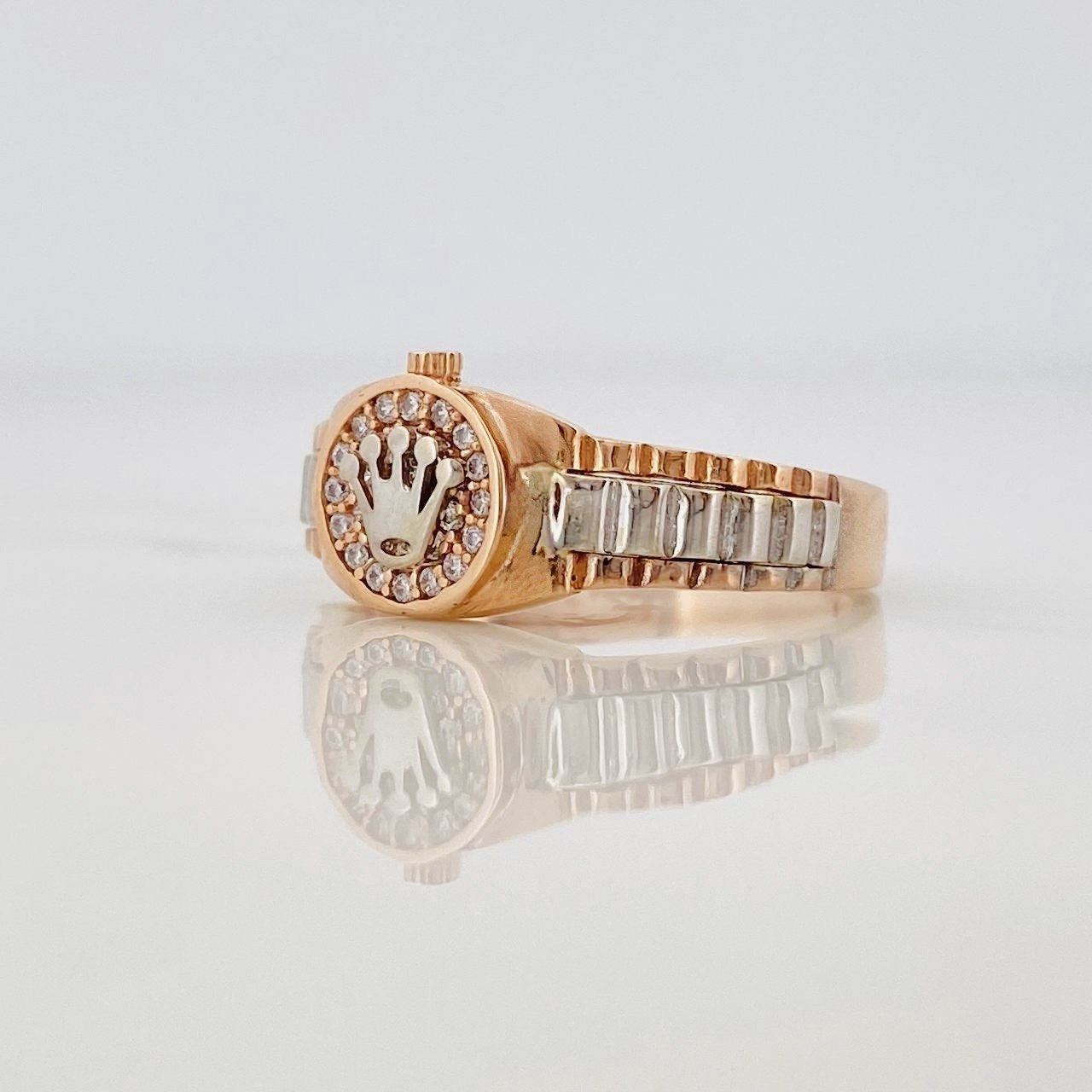 Crown Ring 3.6g / T9 Two White Rose Golds 18K