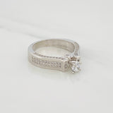 Anillo Solitario 5g / T7 1/4 Oro Blanco 18K