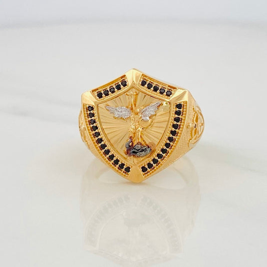 Saint Gabriel Archangel Ring 9.95g / T10 Three Golds 18K