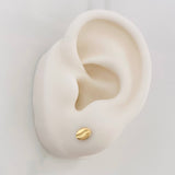 Stud Earrings Coffee Bean 0.6g / in / 5.2mm Yellow Gold 18K