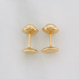 Stud Earrings Coffee Bean 0.6g / in / 5.2mm Yellow Gold 18K