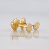 Stud Earrings Coffee Bean 0.6g / in / 5.2mm Yellow Gold 18K