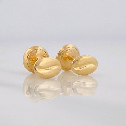 Stud Earrings Coffee Bean 0.6g / in / 4.15mm Yellow Gold 18K