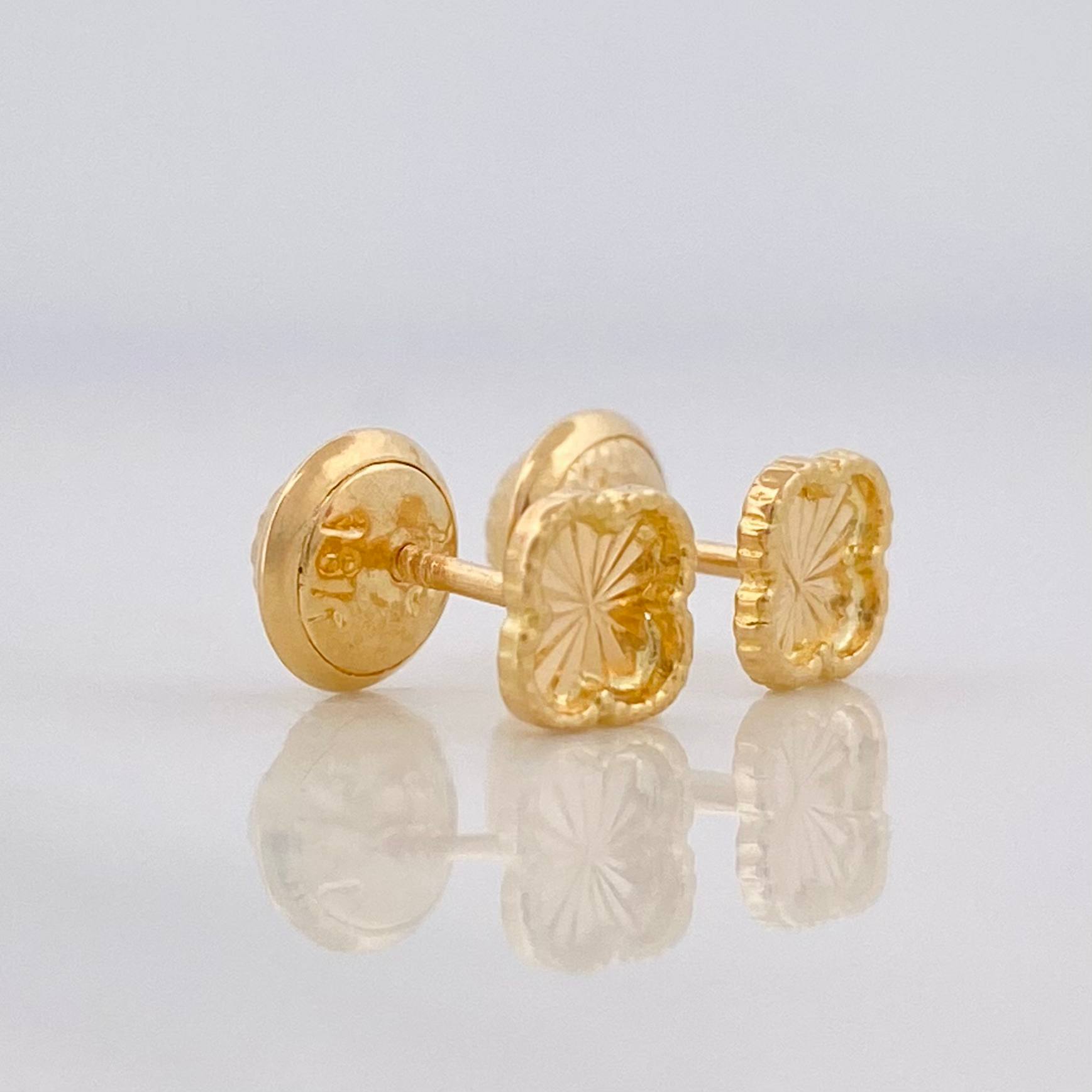 Clover Stud Earrings 0.75g / in / 5.15mm 18K Yellow Gold