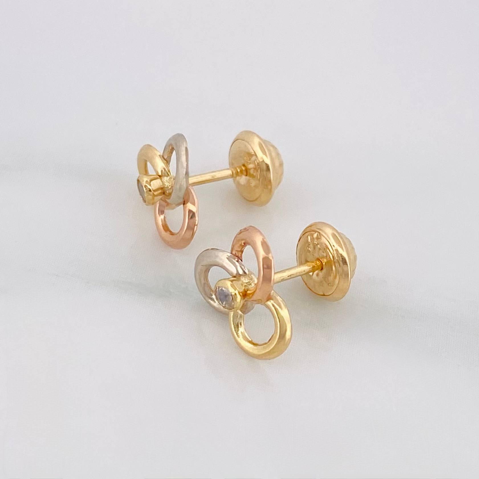 Stud Earrings Helix 0.85g / in / 8.85mm Three Golds 18K