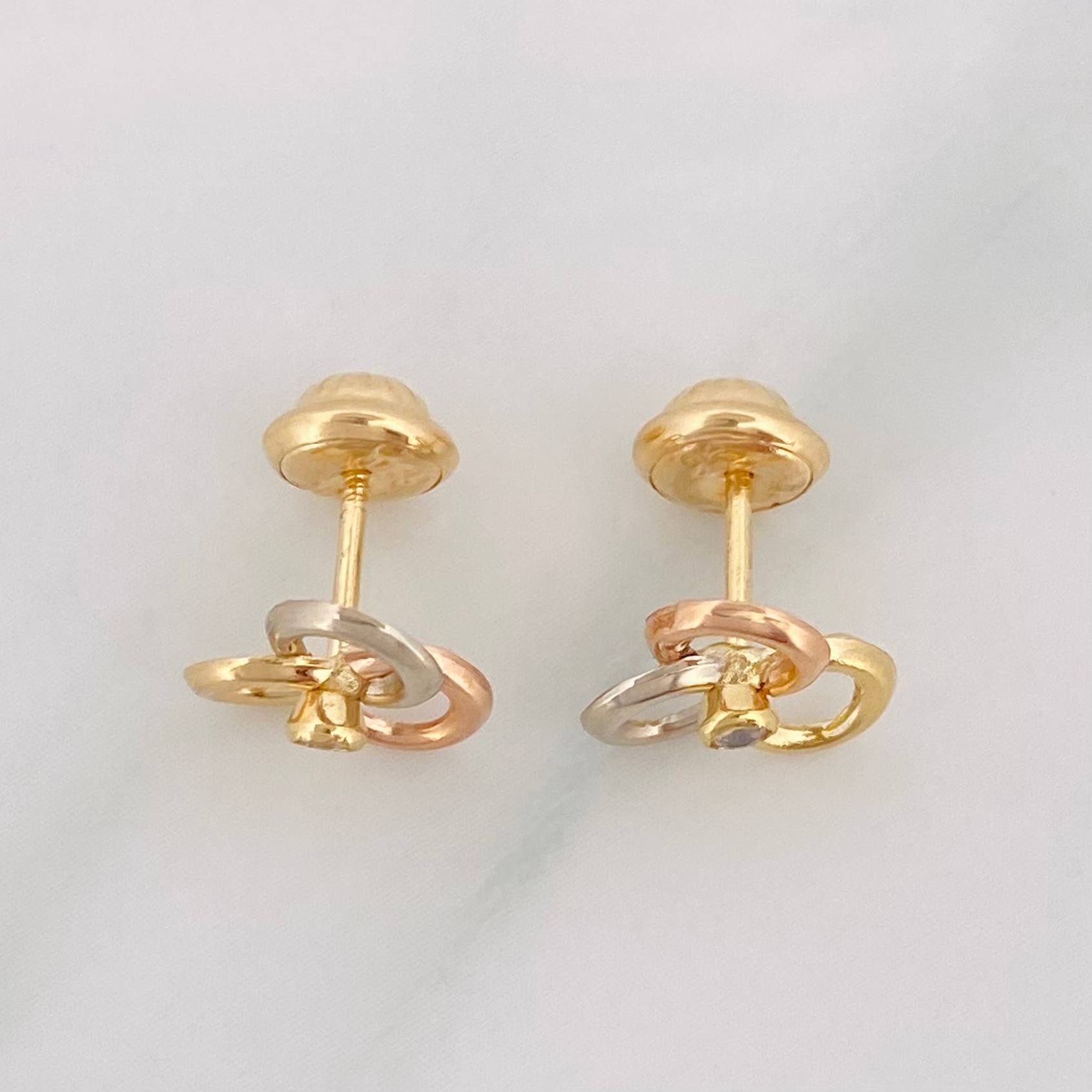 Stud Earrings Helix 0.95g / in / 8.85mm Three Golds 18K
