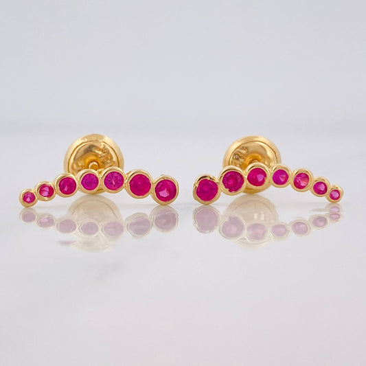 Stud Earrings Circles 0.9g / in / 3mm Yellow Gold 18K