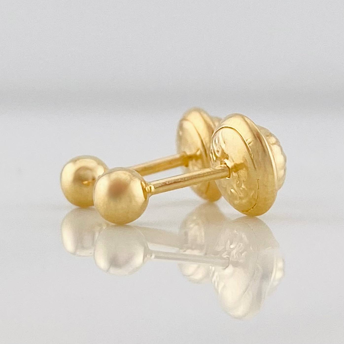 Topos Bola Lisa 0.5 g / in / 3 mm Oro Amarillo 18K