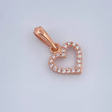 Dije Silueta Corazon 0.65gr / 3/4 in / Oro Rosa 18K &