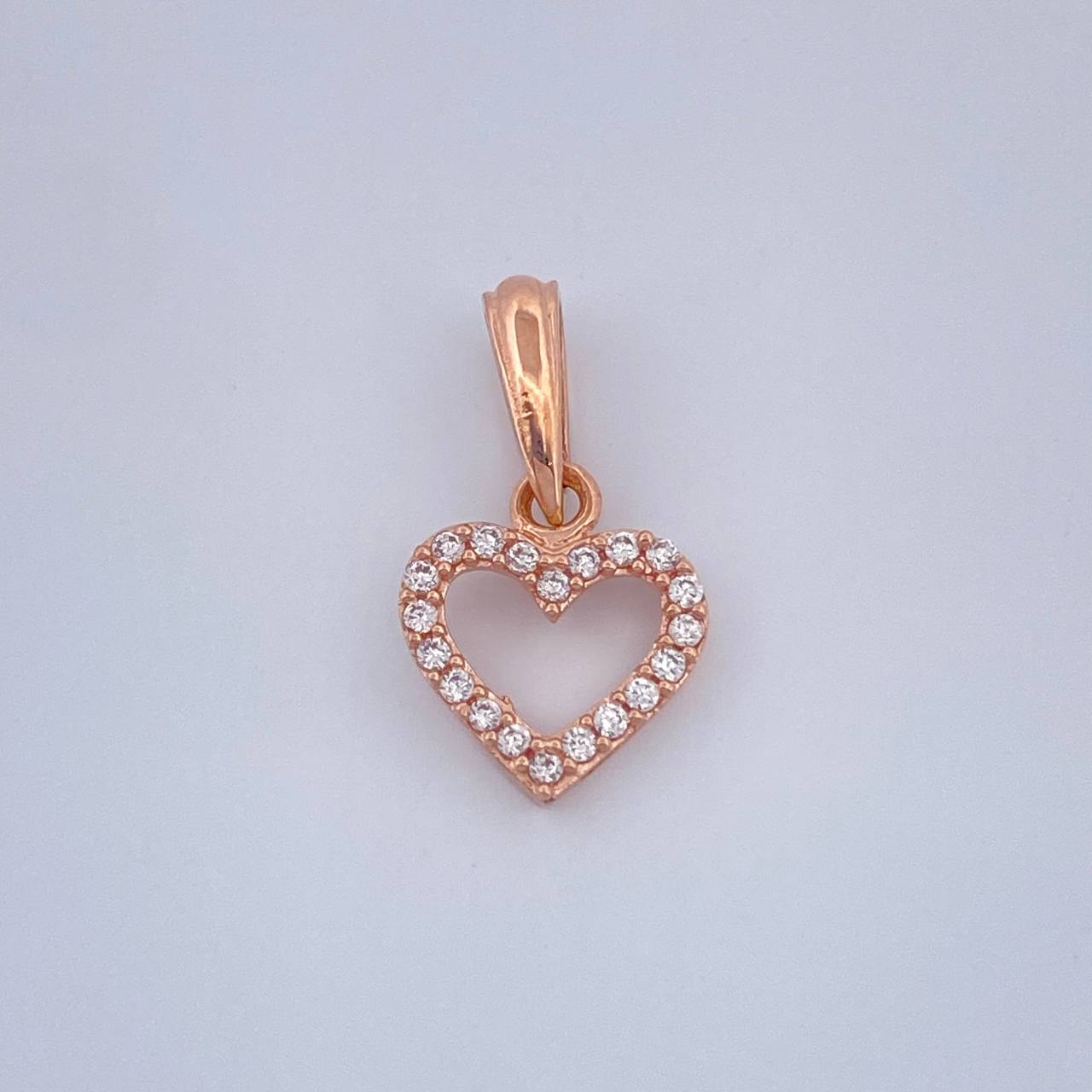 Dije Silueta Corazon 0.65gr / 3/4 in / Oro Rosa 18K &