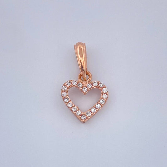 Dije Silueta Corazon 0.65gr / 3/4 in / Oro Rosa 18K &